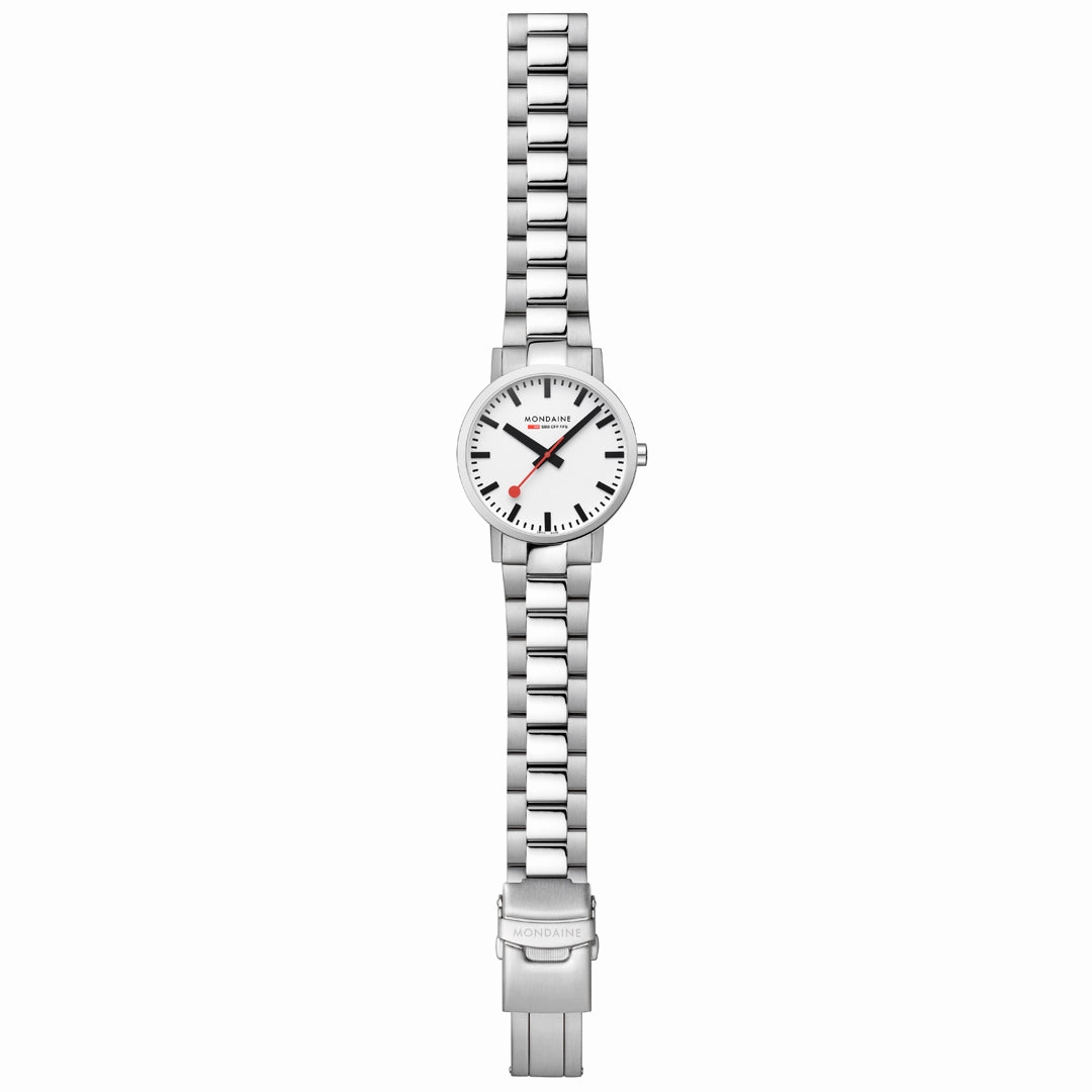 Mondaine Classic White Dial Stainless Steel Bracelet 40mm Watch A660.30360.11SBJ
