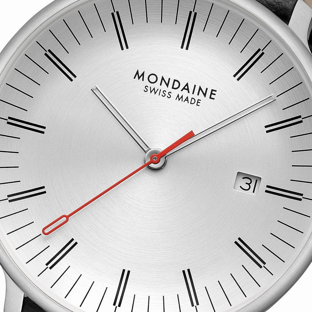 Mondaine Doppio Solar Black Vegan Leather Watch MLE.41910.LBV