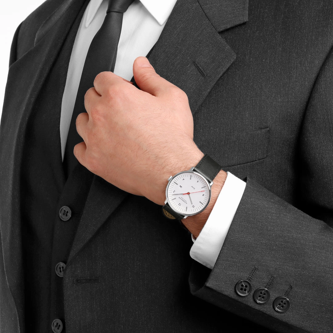 Mondaine Doppio Solar Black Vegan Leather Watch MLE.41910.LBV