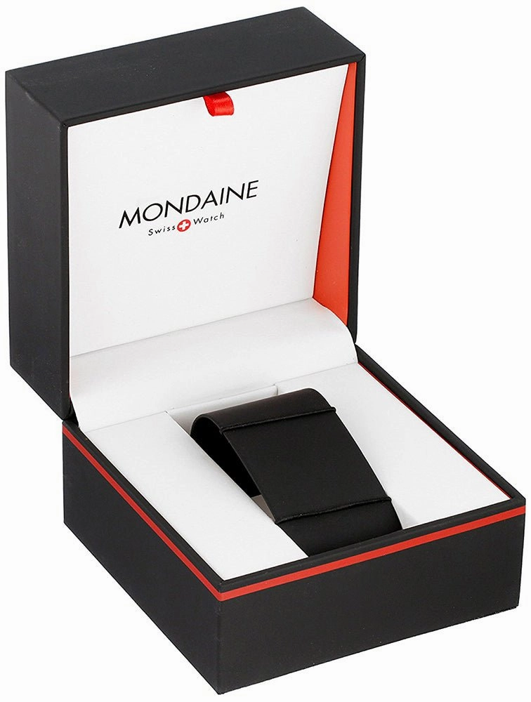 Mondaine Helvetica No1 Bold Stainless Steel Mens Smartwatch Red Leather Strap MH1.B2S80.LC