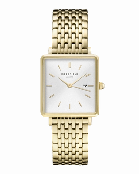 Montre Rosefield THE BOXY Blanc Sunray Or Jaune QWSG-Q09