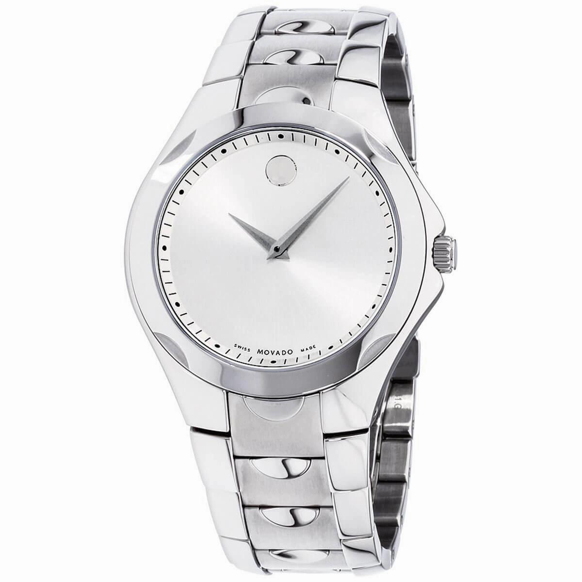 Movado Men's Quartz Watch - Luno Silver Tone Dial Stainless Steel Bracelet | 0606379