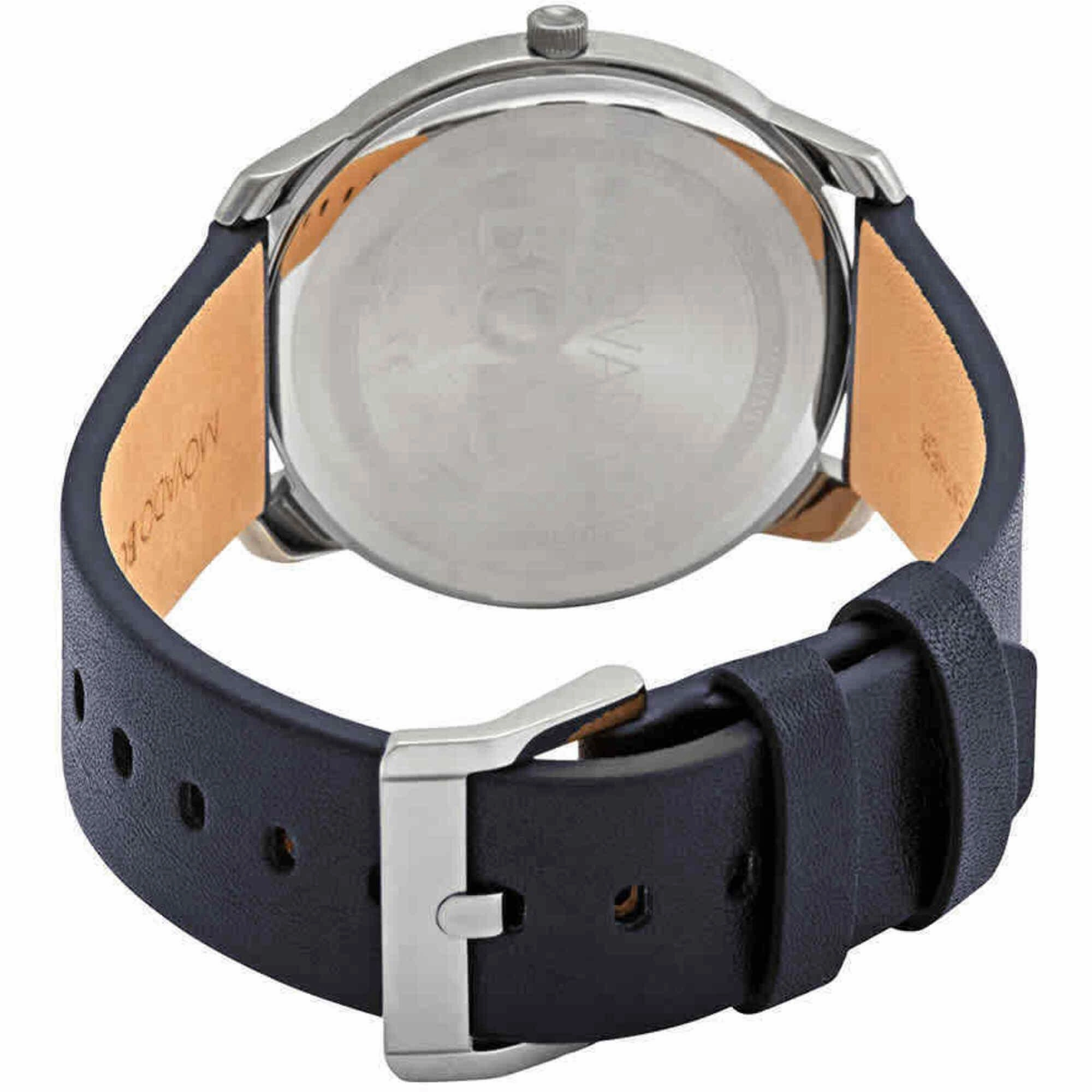 Movado Men's Watch - Bold Quartz Grey Dial Blue Genuine Leather Strap | 3600586