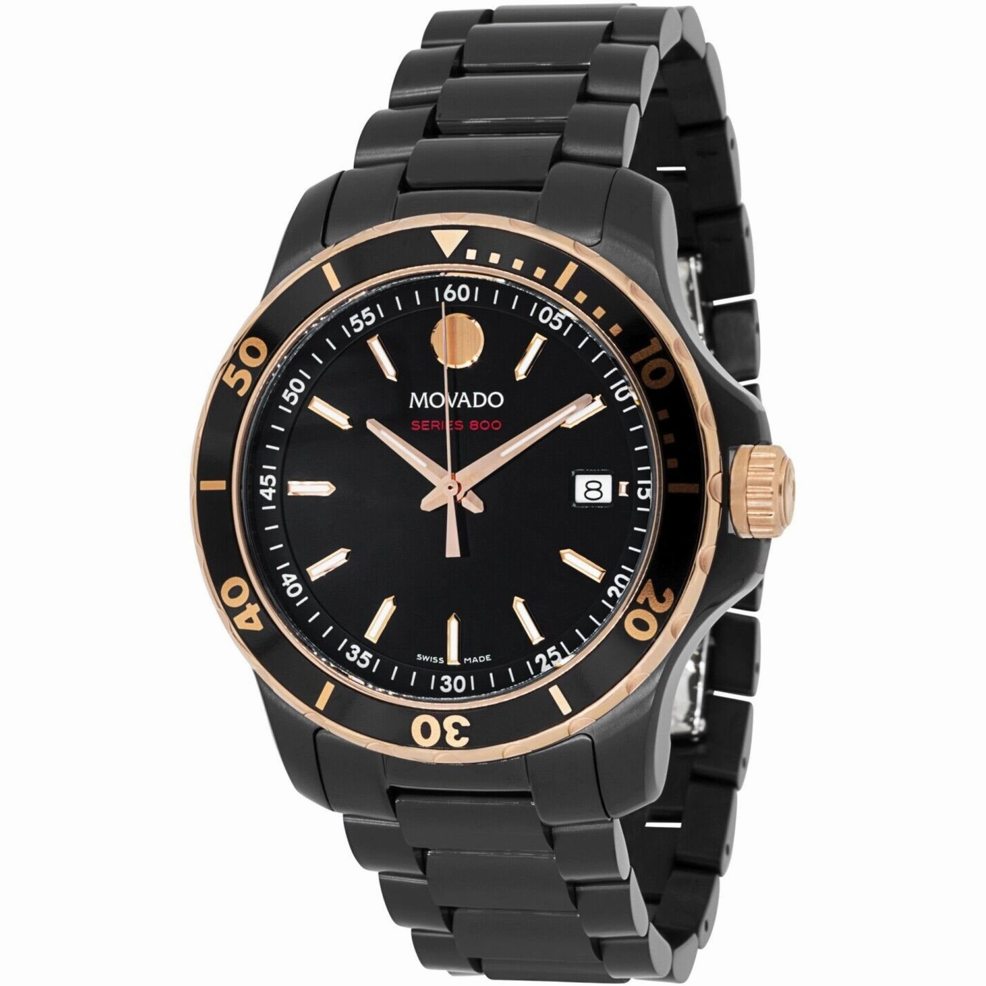 Movado Men's Watch - Series 800 Black Dial Plated Stainless Steel Bracelet | 2600162