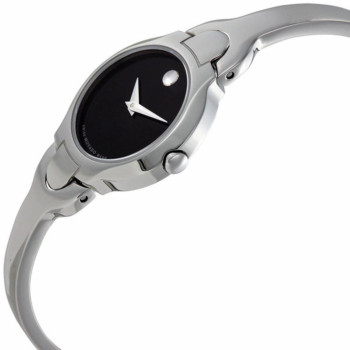 Movado Women's Quartz Watch - Kara Black Dial Stainless Steel Bracelet | 0605247