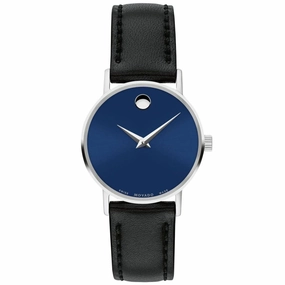 Movado Women's Watch - Museum Classic Silver Tone Case Blue Dial Strap | 0607318