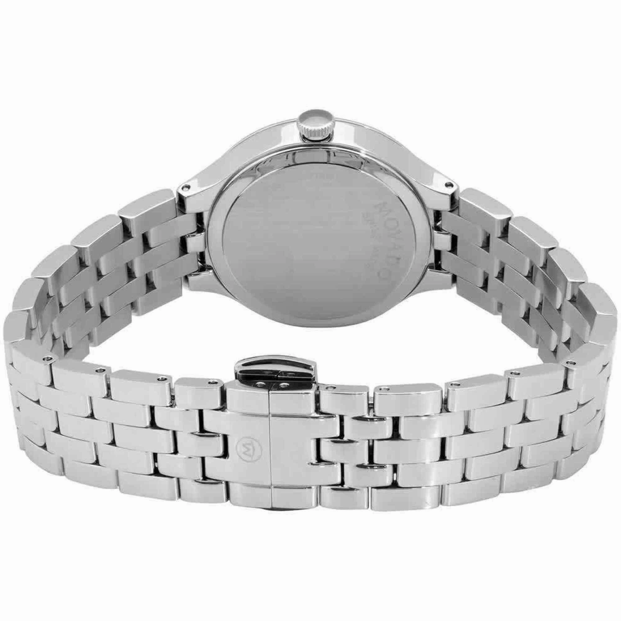 Movado Women's Watch - Veturi Quartz Black Dial Silver Tone Steel Bracelet | 0607418