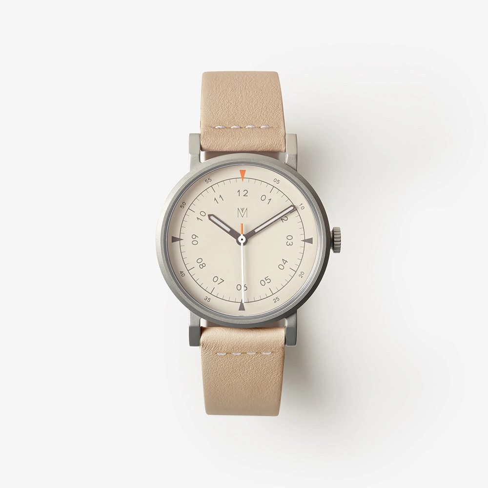 MUS-01 KHAKI P 34MM   Natural Leather Strap Gift Box