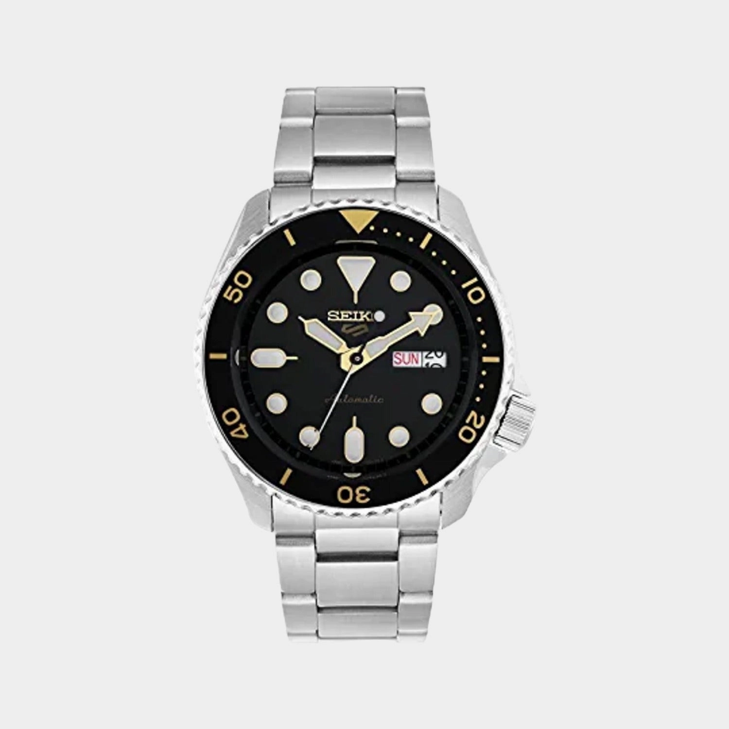 New 5 Sports Men Automatic Black Dial Analog Stainless Steel Automatic Watch SRPD57K1