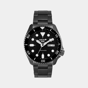 New 5 Sports Men Automatic Black Dial Analog Stainless Steel Watch SRPD65K1