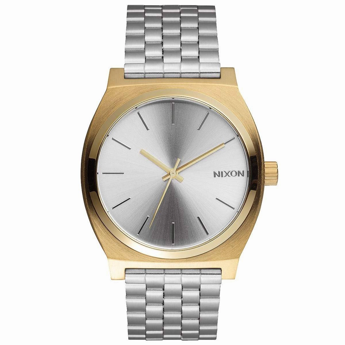 Nixon A0452062 Men's The Time Teller Silver Dial Stainless Steel Bracelet Watch