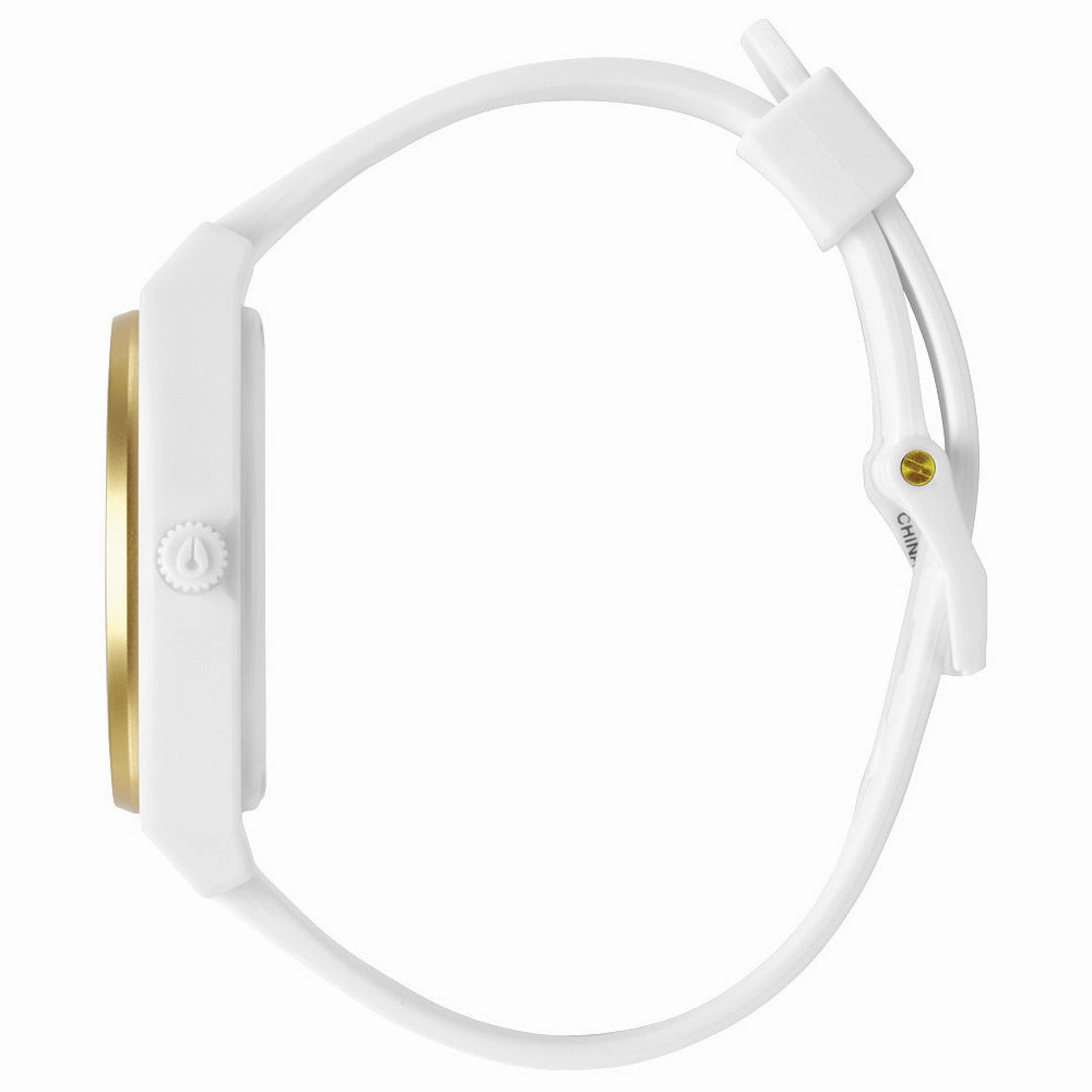 Nixon A1191297 Men's The Time Teller P Gold Ano White Dial Plastic Strap Watch