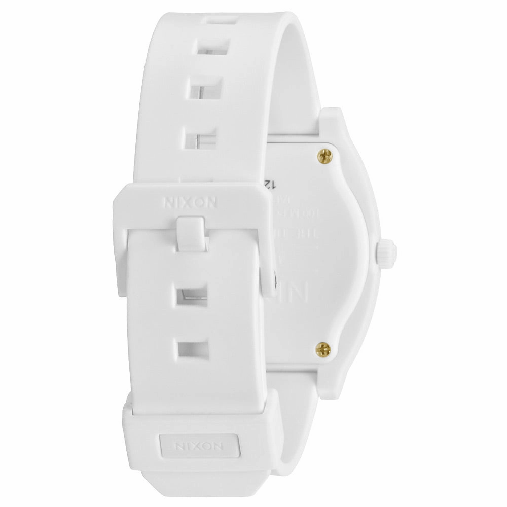 Nixon A1191297 Men's The Time Teller P Gold Ano White Dial Plastic Strap Watch