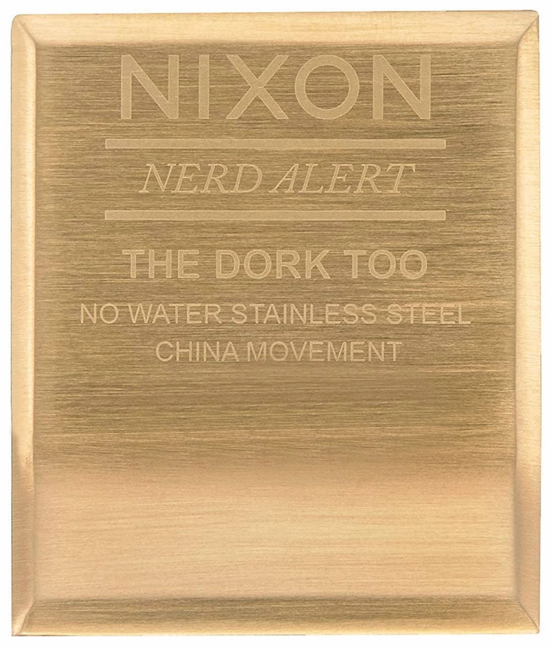 Nixon Dork Too Yellow Gold-Tone Stainless Steel Red Dial Digital Quartz Mens Watch A1266-502