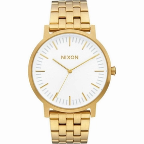 Nixon Men's Quartz Watch - Porter White Dial YG Stainless Steel Bracelet | A10572443