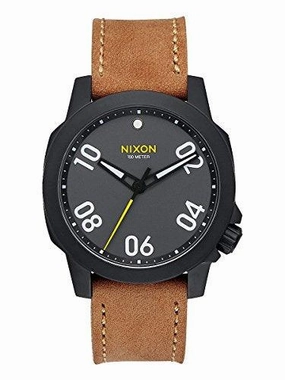Nixon Men's Strap Watch - Ranger 40 Leather Quartz Black Dial | A4712093