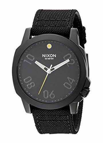 Nixon Men's Strap Watch - Ranger 45 Black Nylon & Leather | A514001
