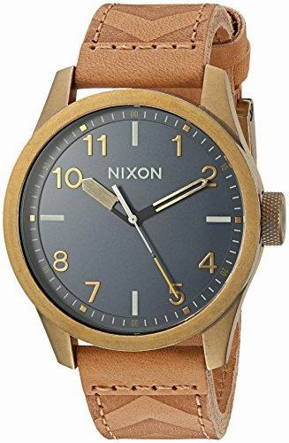 Nixon Men's Strap Watch - Safari Leather Black Dial Brown Leather | A9752731