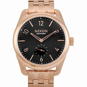 Nixon Men's Watch - C39 SS Quartz Black Dial Rose Gold Stainless Steel | A950-1932