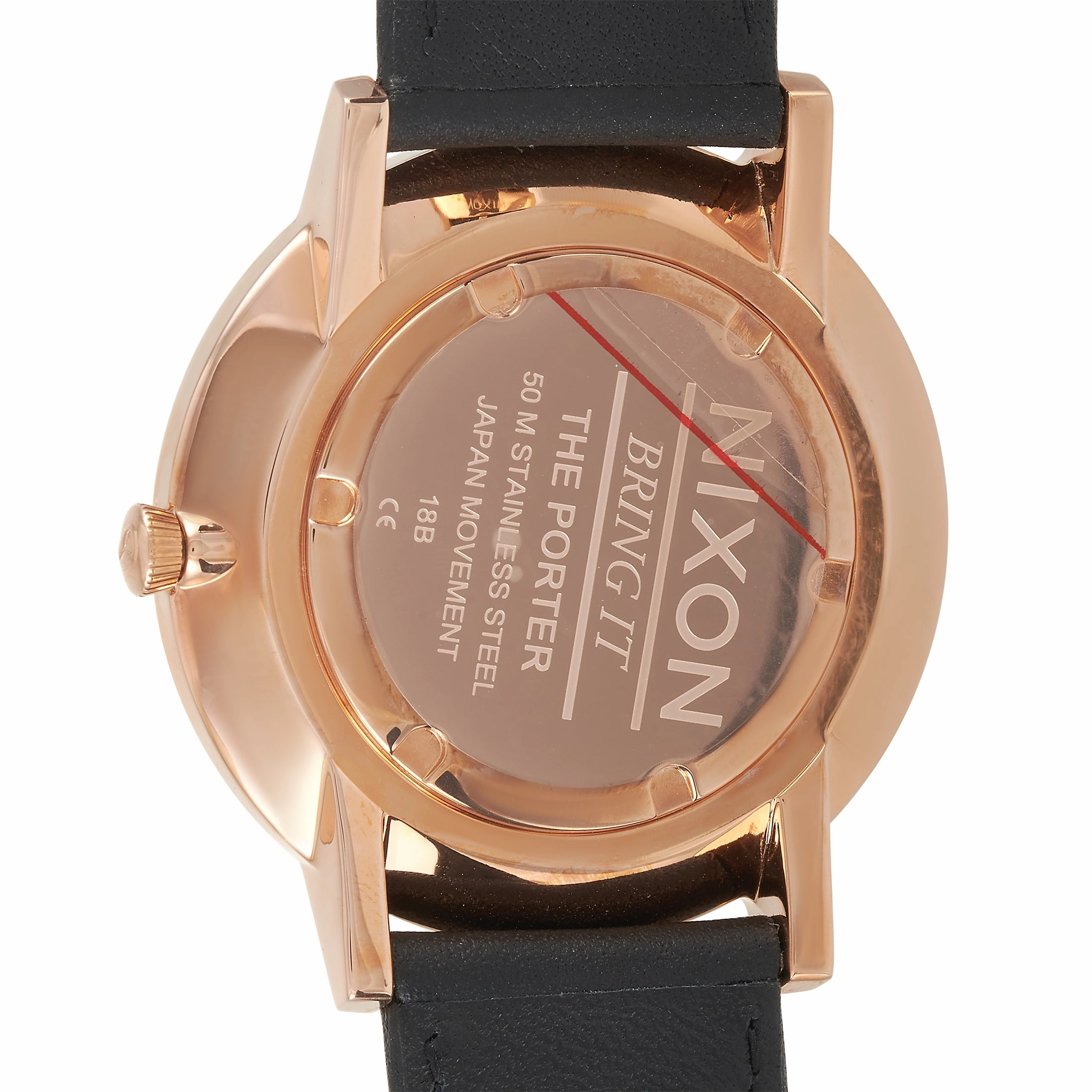 Nixon Porter Leather All Rose Gold/Black 40mm Stainless Steel Watch A1058-1932