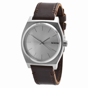 Nixon Unisex Watch - Time Teller Silver Tone Dial Brown Leather Strap | A11372872