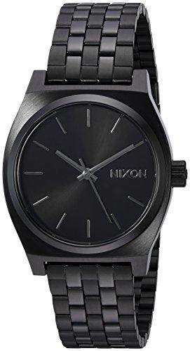 Nixon Women's Bracelet Watch - Medium Time Teller Black Dial Black Steel | A1130001