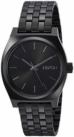 Nixon Women's Bracelet Watch - Medium Time Teller Black Dial Black Steel | A1130001