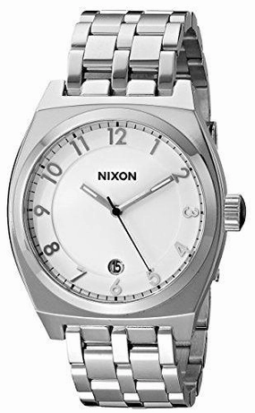 Nixon Women's Bracelet Watch - Monopoly Date Silver Dial Silver Steel | A3251519