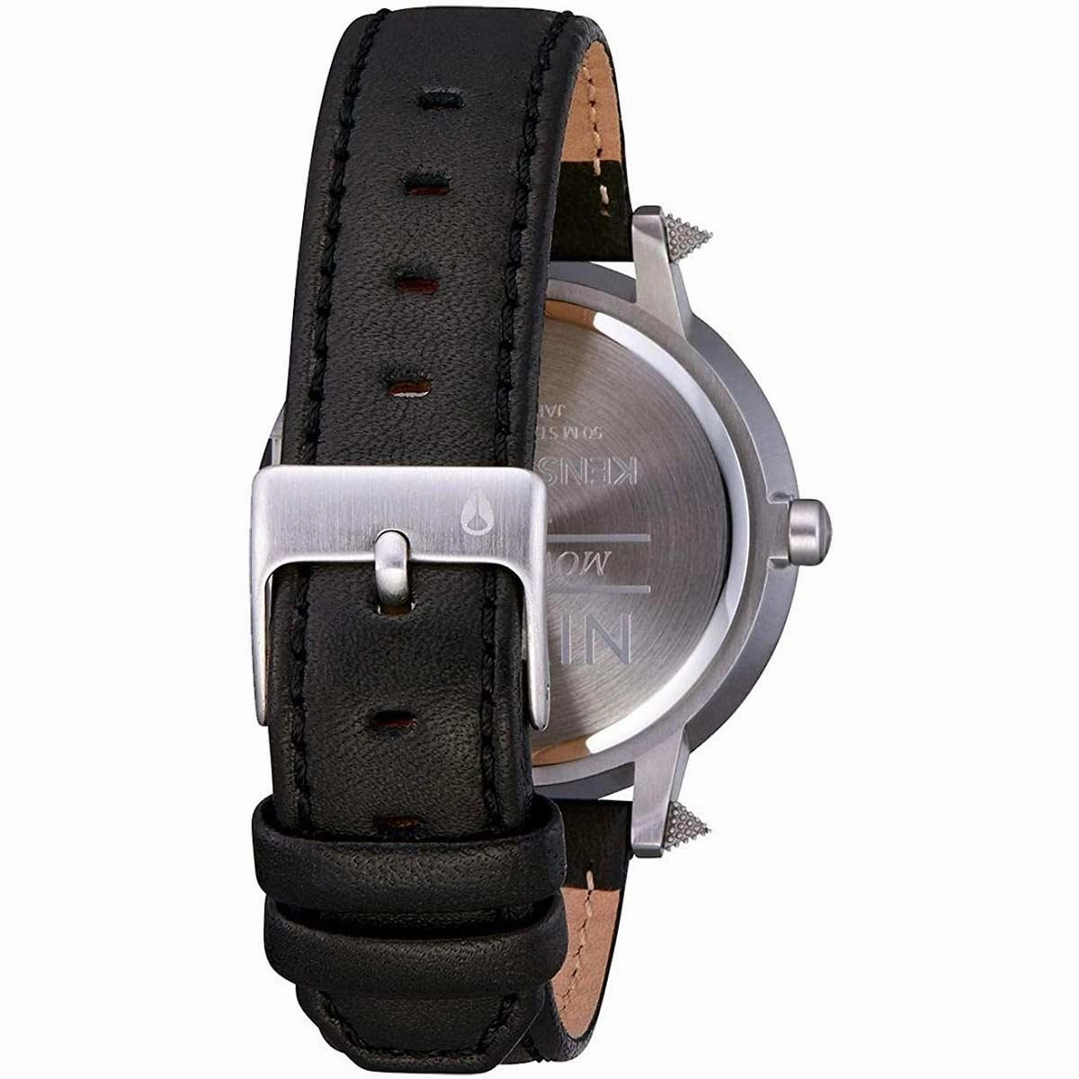Nixon Women's Quartz Watch - Kensington Silver Dial Leather Strap SS Case | A1083149