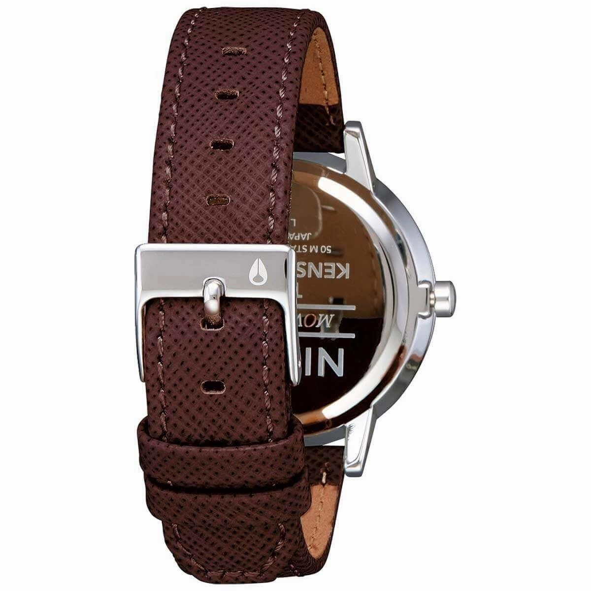 Nixon Women's Quartz Watch - Kensington Silver Tone Case Leather Strap | A1082990