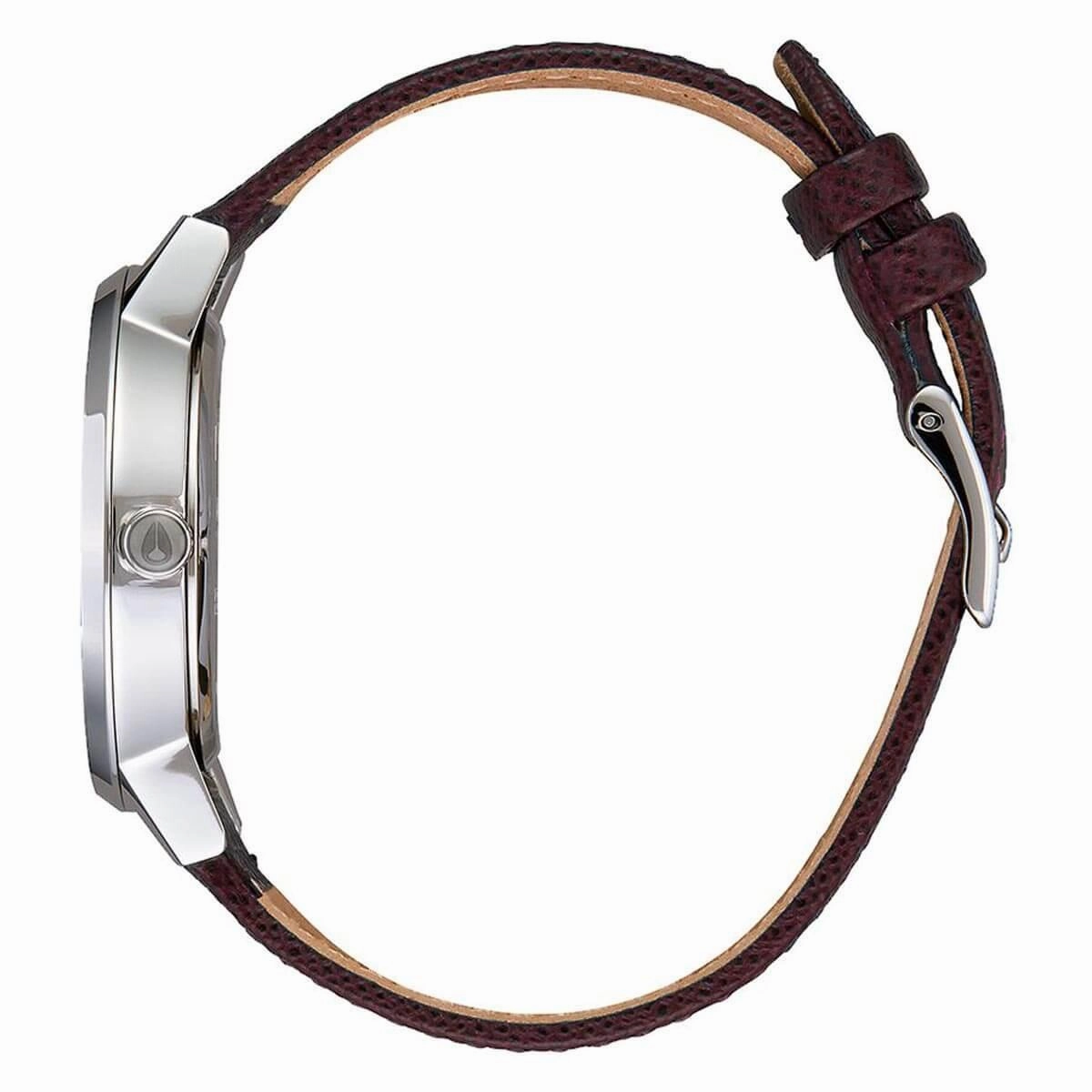 Nixon Women's Quartz Watch - Kensington Silver Tone Case Leather Strap | A1082990