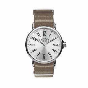 No.88 Steel and Light Brown Italian Leather