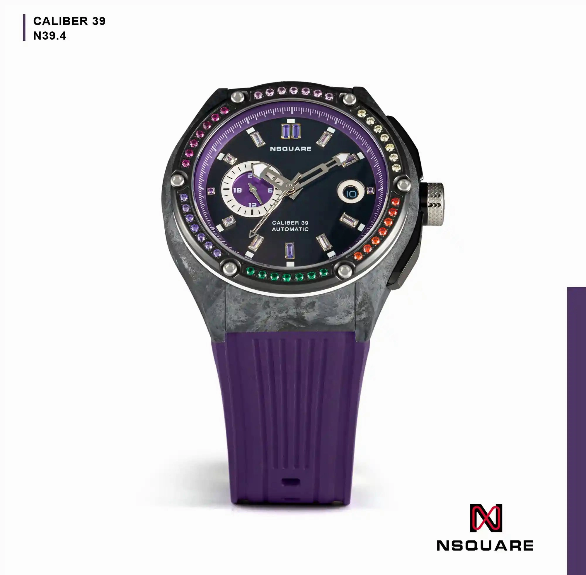 NSquare MultiColoured Series Automatic Watch - 44mm N39.4 Brightening Purple|NSquare MultiColoured?3???? ?a????? 44???3 N39.4 ??|?o???