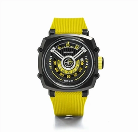 NSQUARE NICK II AUTOMATIC WATCH 45MM N12.1 BLACK/YELLOW/YELLOW |NSQUARE NICK II?a????? 45???3 N12.1 ???2/???2/???2