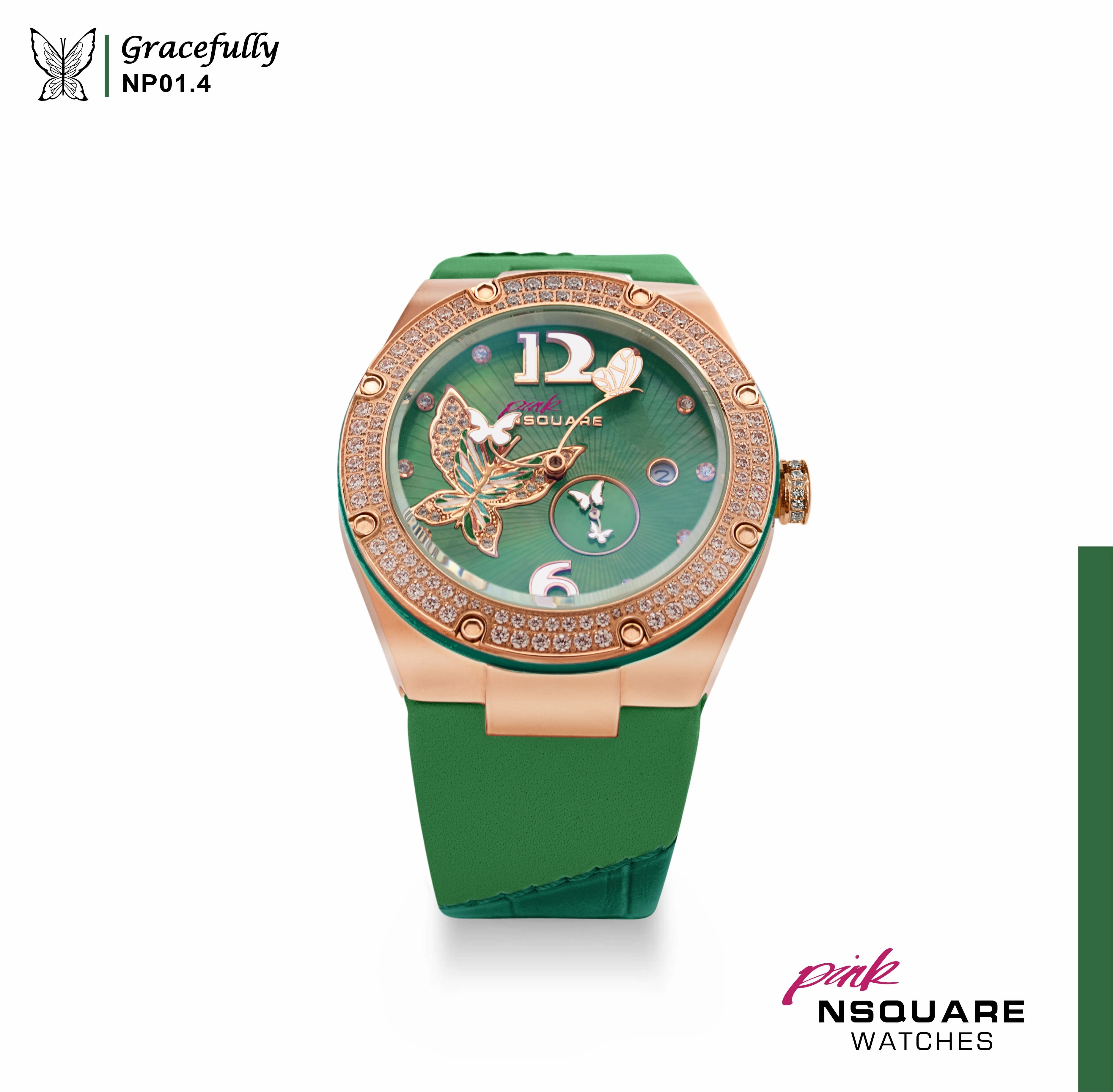 NSQUARE PINK Gracefully Automatic Watch-40mm  NP01.4|NSQUARE PINK ????3???? ?a?????-40???3  NP01.4