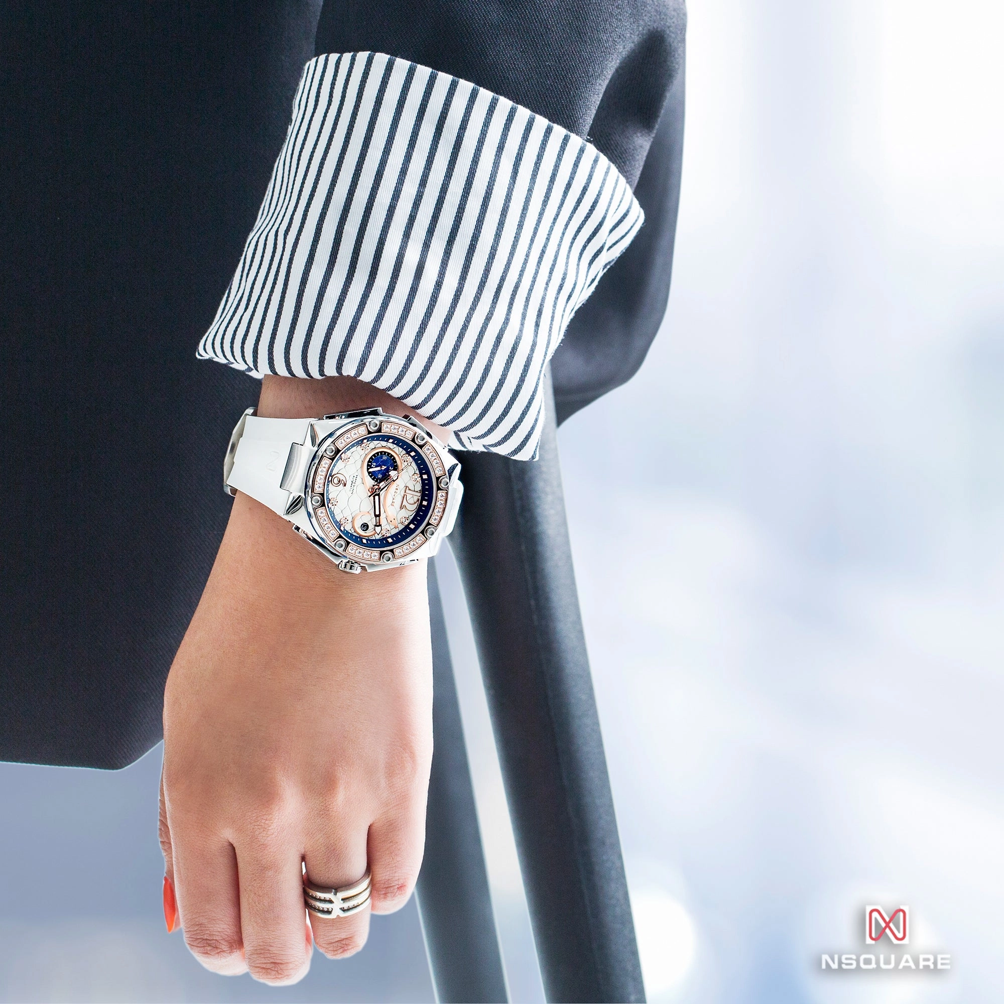 NSquare SnakeQueen39mm Automatic Watch - N48.3 RG/White|NSquare?????39???3?3???? ?a?????. N48.3????????2/????2