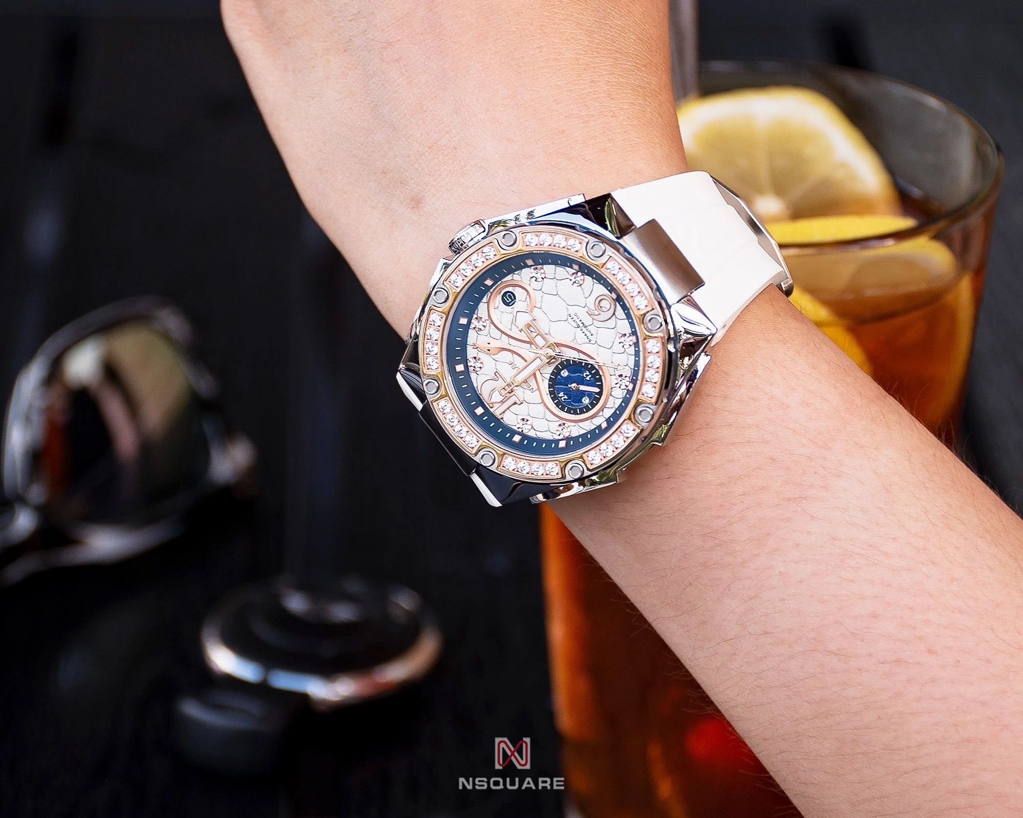 NSquare SnakeQueen39mm Automatic Watch - N48.3 RG/White|NSquare?????39???3?3???? ?a?????. N48.3????????2/????2