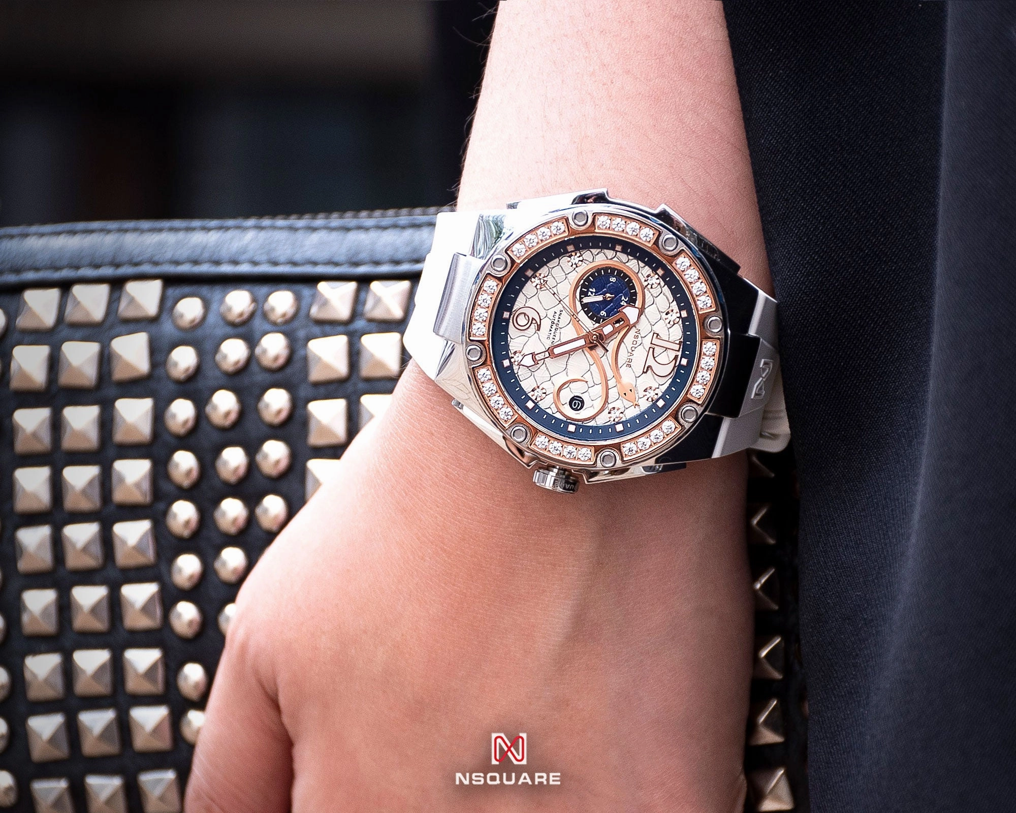 NSquare SnakeQueen39mm Automatic Watch - N48.3 RG/White|NSquare?????39???3?3???? ?a?????. N48.3????????2/????2