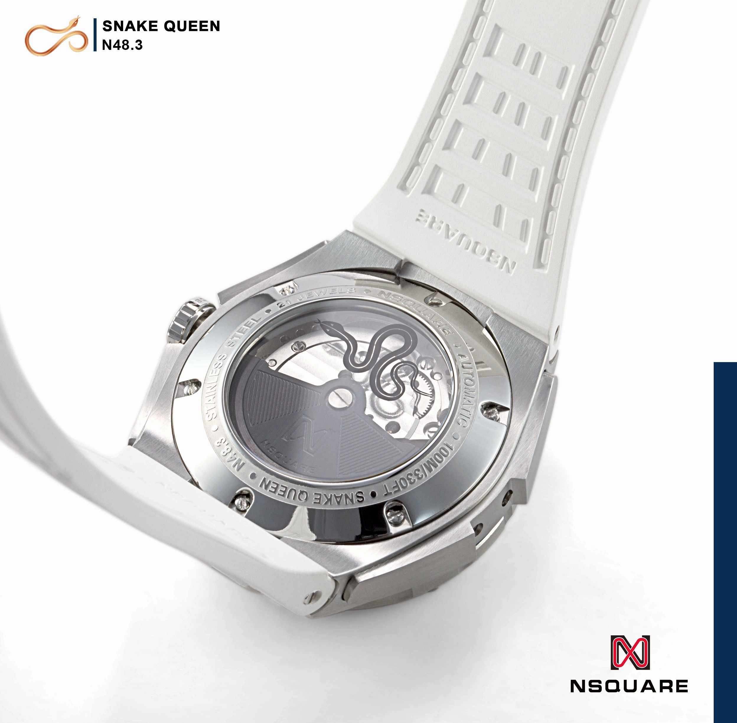 NSquare SnakeQueen39mm Automatic Watch - N48.3 RG/White|NSquare?????39???3?3???? ?a?????. N48.3????????2/????2