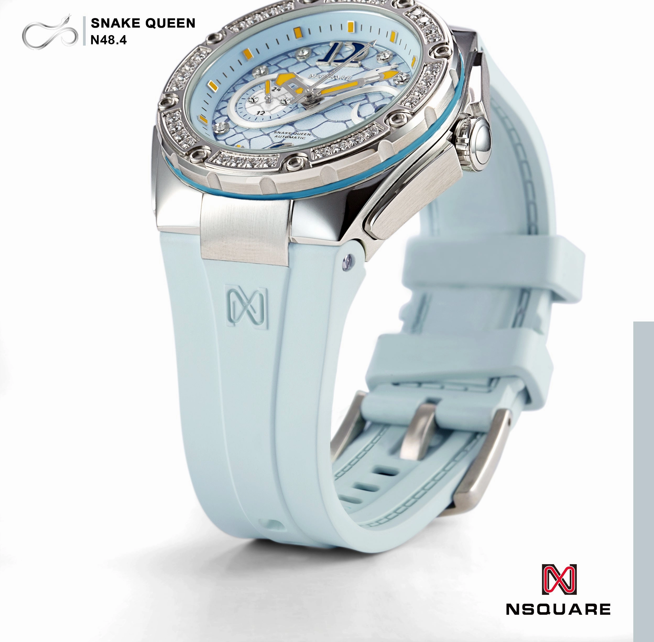 NSQUARE SnakeQueen39mm Automatic Watch- N48.4 Light Blue|NSQUARE ?????39???3?3???? ?a?????. N48.4?????2