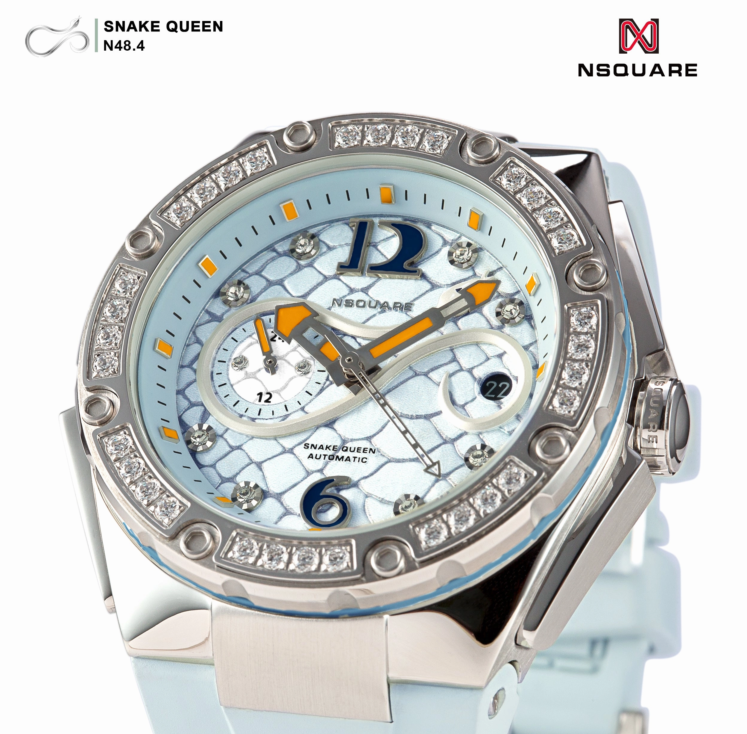 NSQUARE SnakeQueen39mm Automatic Watch- N48.4 Light Blue|NSQUARE ?????39???3?3???? ?a?????. N48.4?????2