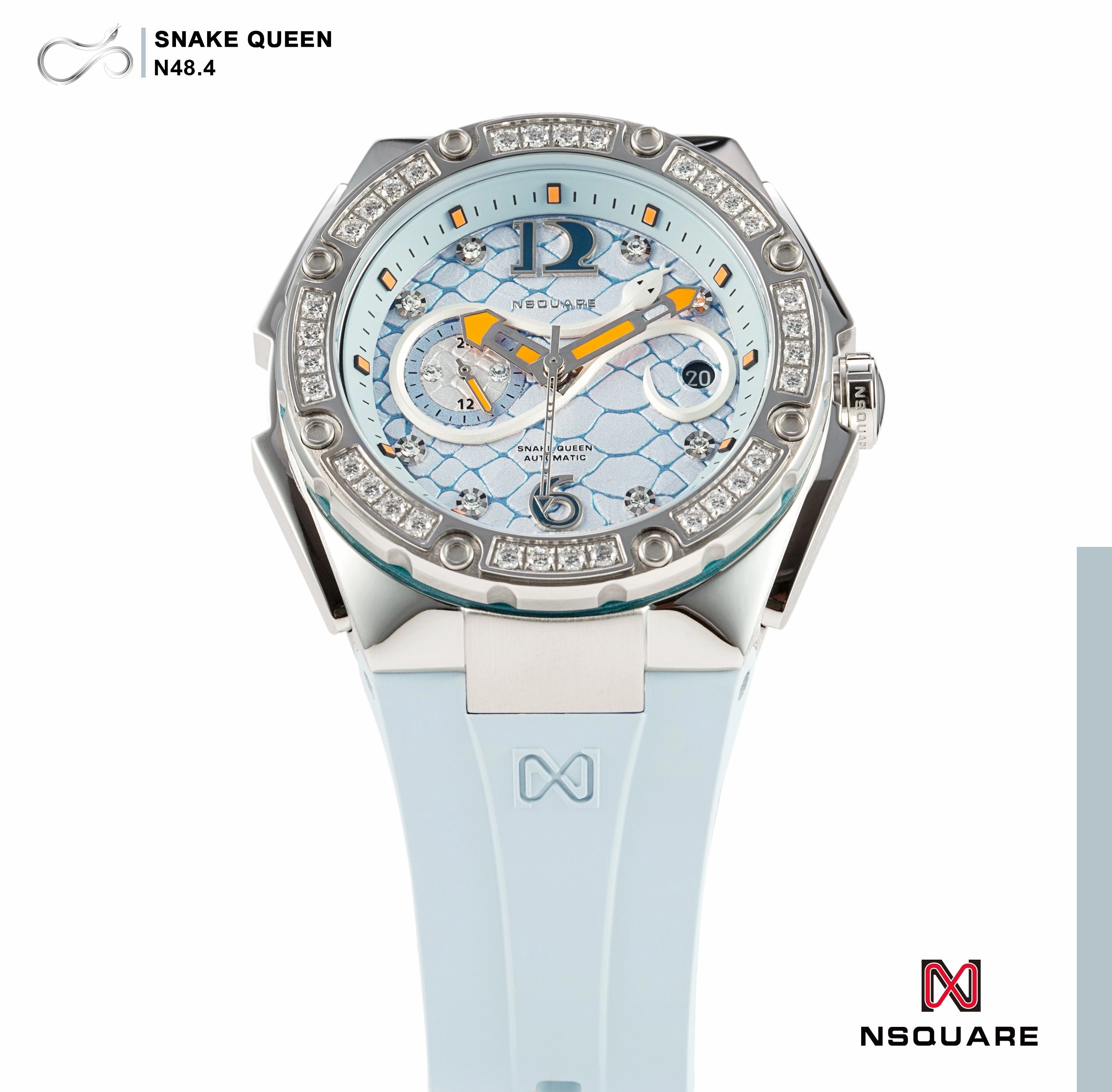 NSQUARE SnakeQueen39mm Automatic Watch- N48.4 Light Blue|NSQUARE ?????39???3?3???? ?a?????. N48.4?????2