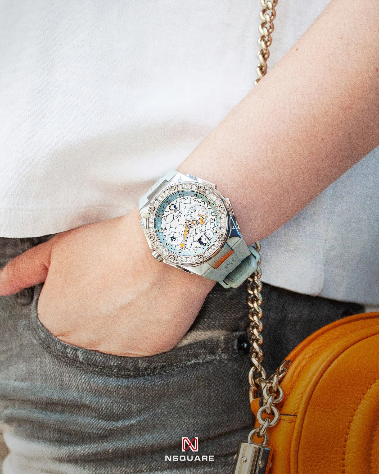NSQUARE SnakeQueen39mm Automatic Watch- N48.4 Light Blue|NSQUARE ?????39???3?3???? ?a?????. N48.4?????2