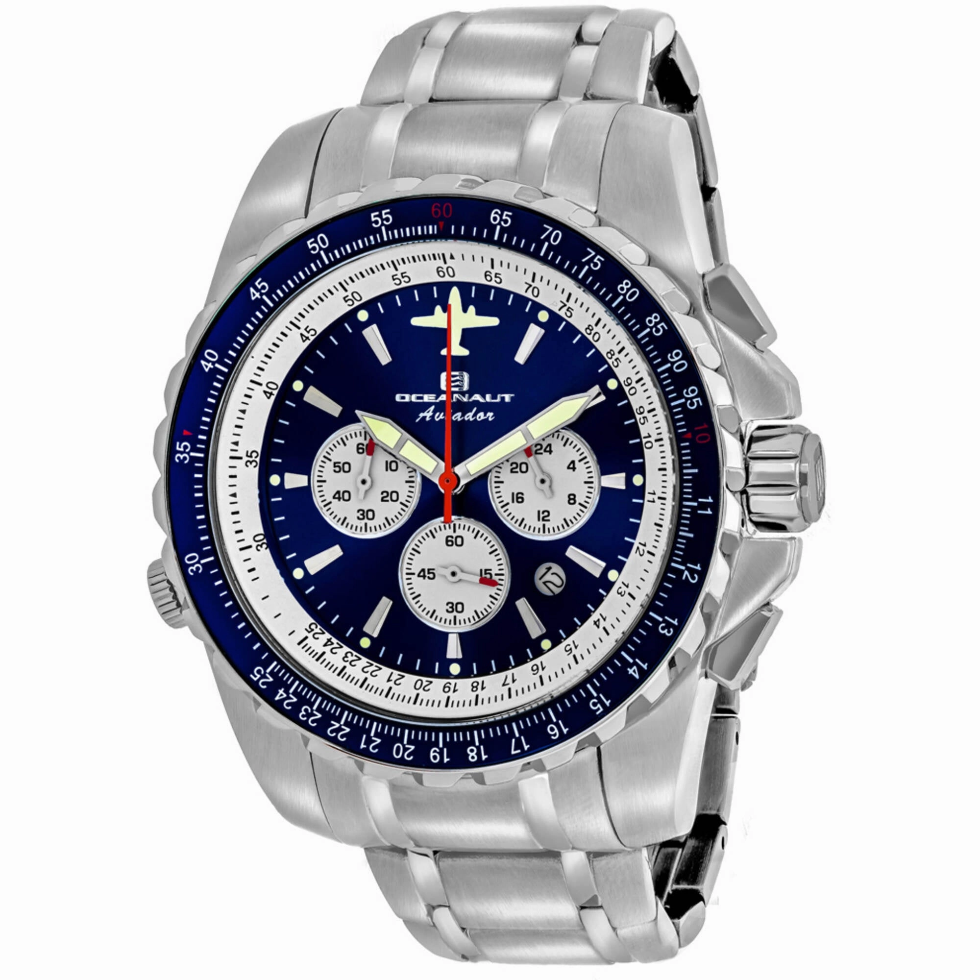 Oceanaut Men's Watch - Aviador Pilot Blue Dial Stainless Steel Bracelet | OC0113