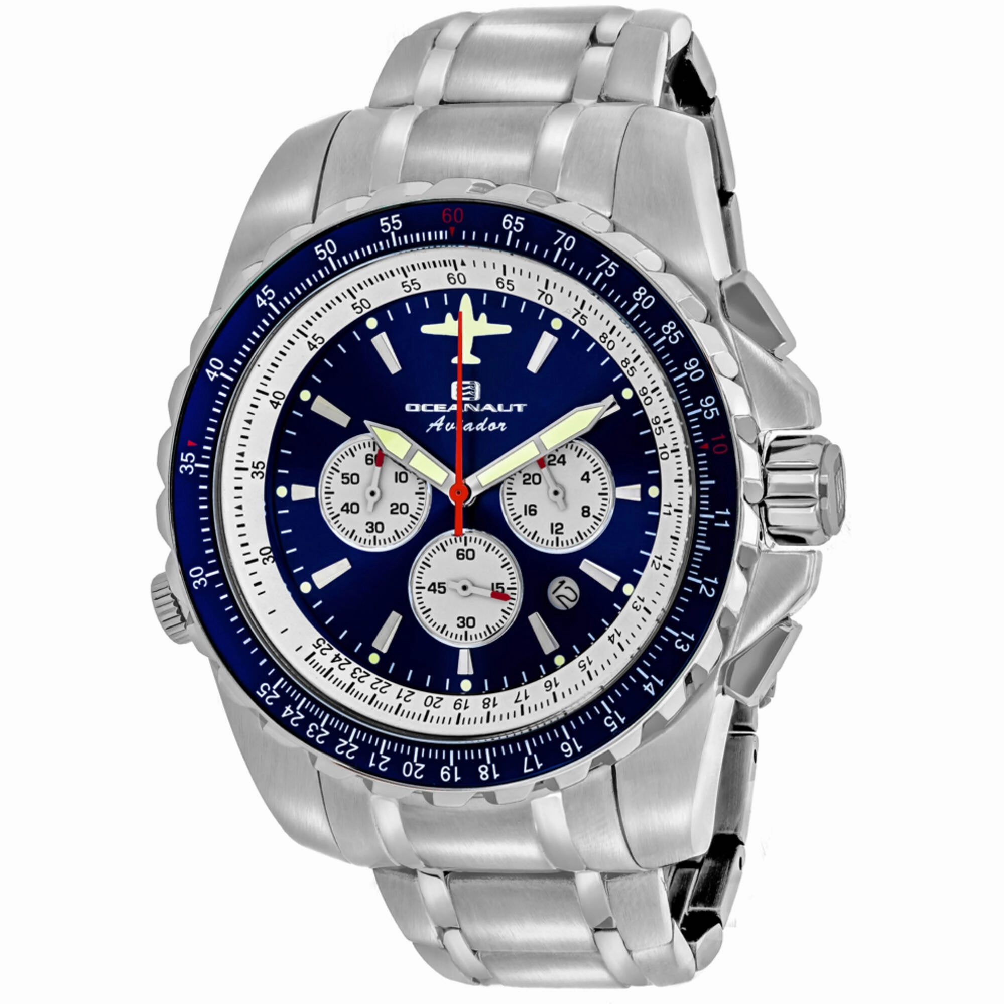 Oceanaut Men's Watch - Aviador Pilot Blue Dial Stainless Steel Bracelet | OC0113