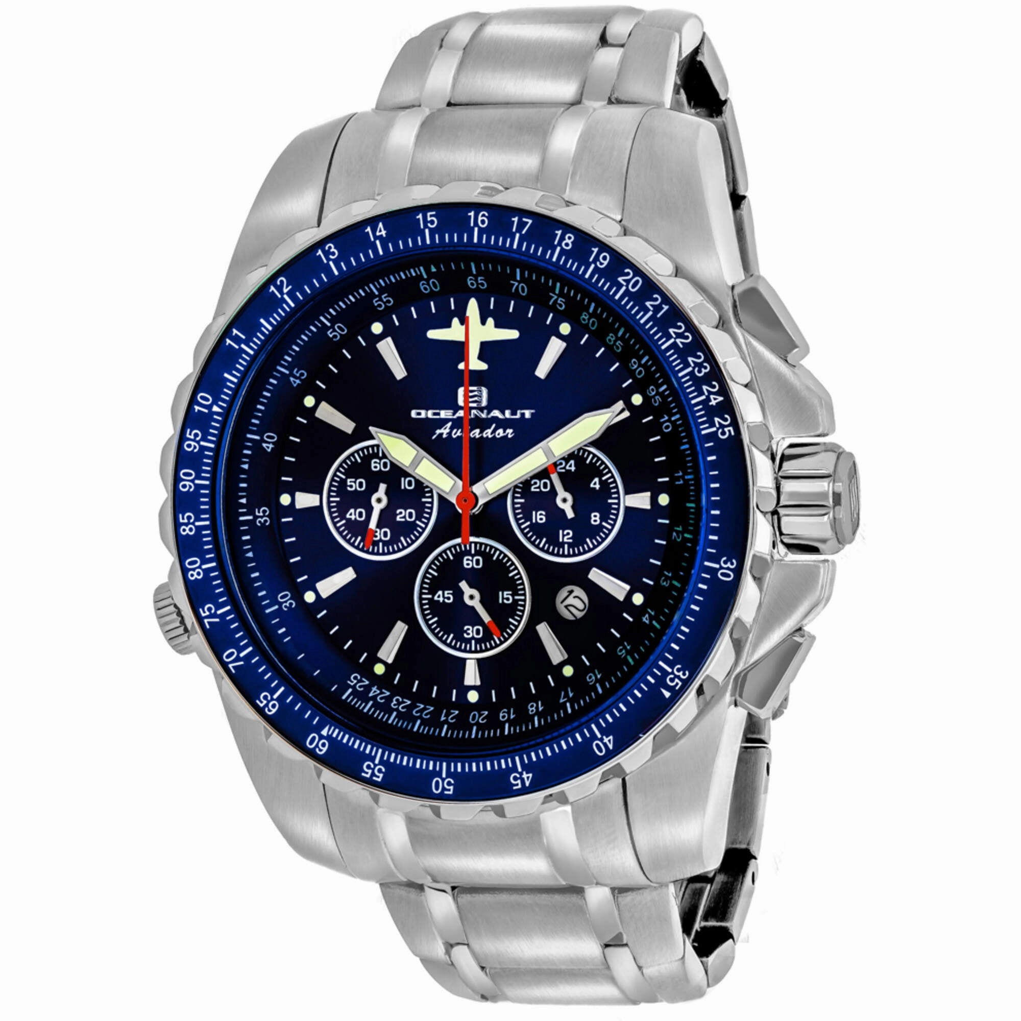 Oceanaut Men's Watch - Aviador Pilot Blue Dial Stainless Steel Bracelet | OC0114