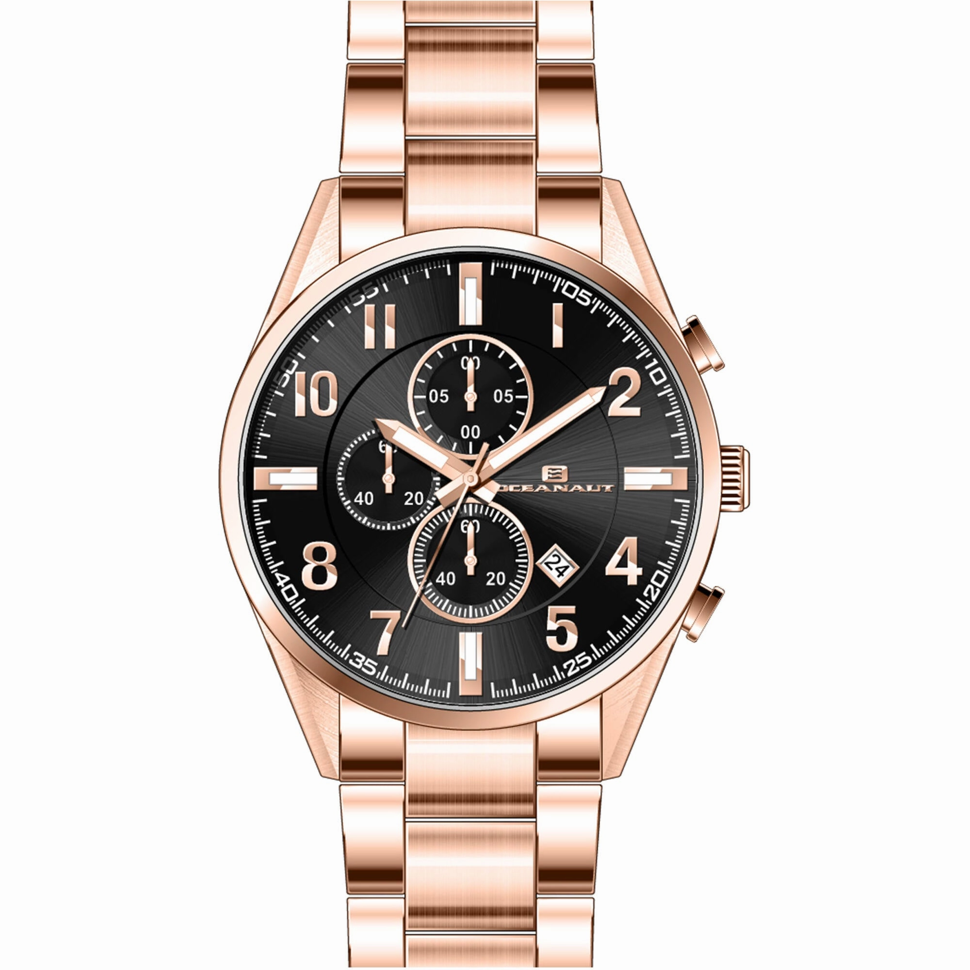 Oceanaut Men's Watch - Escapade Black Dial Plated Stainless Steel Bracelet | OC5856