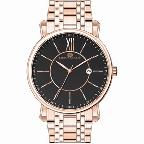 Oceanaut Men's Watch - Expedition Black Dial Rose Gold Case Steel Bracelet | OC4985