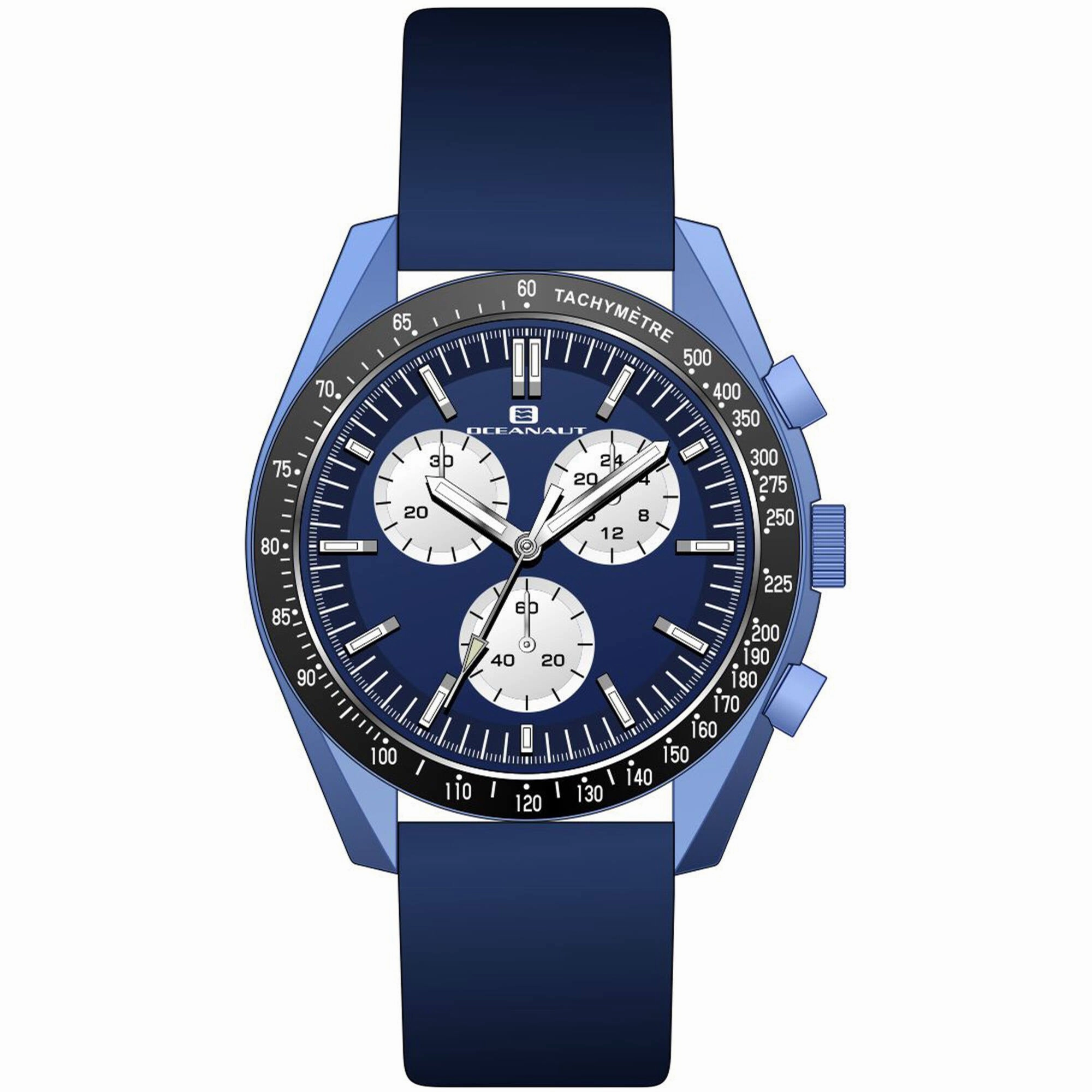 Oceanaut Men's Watch - Orbit Quartz Blue Stainless Steel Case Leather Strap | OC7584