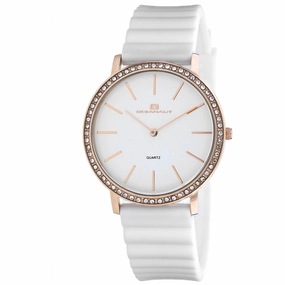 Oceanaut Women's Watch - Ripple Yellow Gold Case White Dial Rubber Strap | OC0266